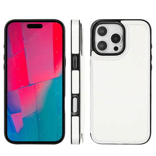 For iPhone 16 Pro Max Double Buckle Crazy Horse Texture PU Phone Case(Pink) by buy2fix