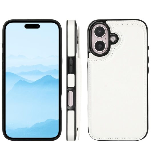 For iPhone 16 Plus Double Buckle Crazy Horse Texture PU Phone Case(Pink) by buy2fix