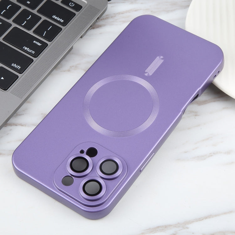 For iPhone 16 Pro Max Liquid TPU Silicone Solid Color MagSafe Phone Case(Purple) by buy2fix