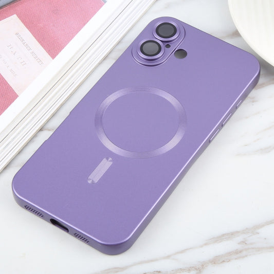 For iPhone 16 Plus Liquid TPU Silicone Solid Color MagSafe Phone Case(Purple) by buy2fix