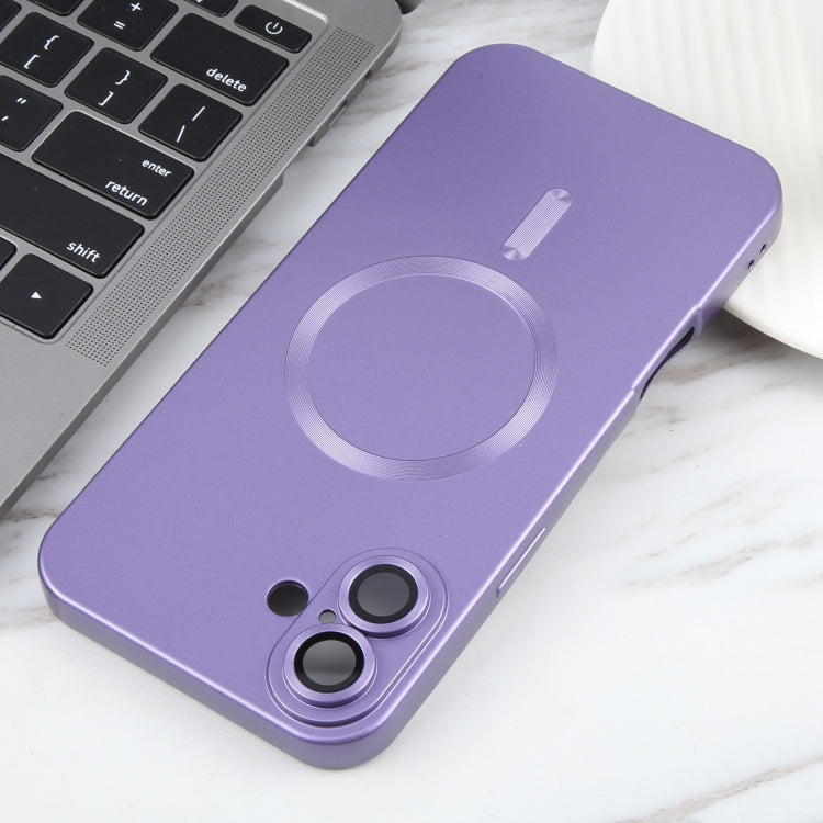 For iPhone 16 Plus Liquid TPU Silicone Solid Color MagSafe Phone Case(Purple) by buy2fix