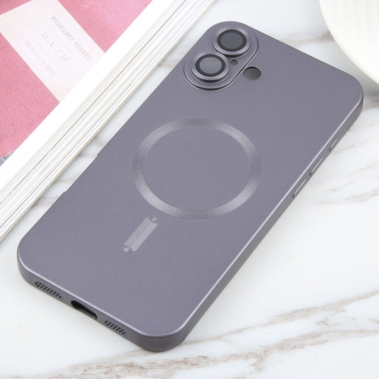 For iPhone 16 Plus Liquid TPU Silicone Solid Color MagSafe Phone Case(Grey) by buy2fix