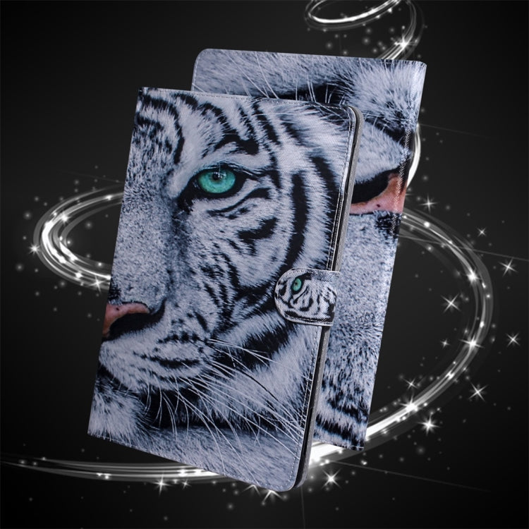 For Samsung Galaxy Tab S7 T870 (2020) 3D Colored Drawing Horizontal Flip Leather Case with Holder & Card Slot & Wallet(Tiger) by buy2fix