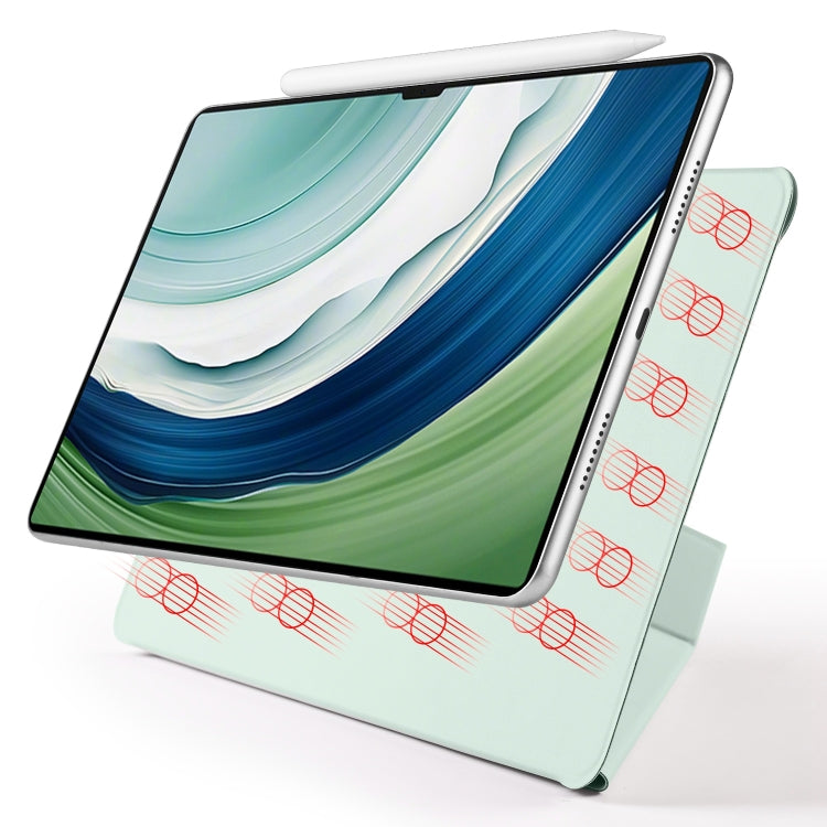 For Huawei MatePad Pro 12.2 2024 Fixed Buckle Magnetic Deformation Leather Tablet Case(Baby Green) - Huawei by buy2fix | Online Shopping UK | buy2fix