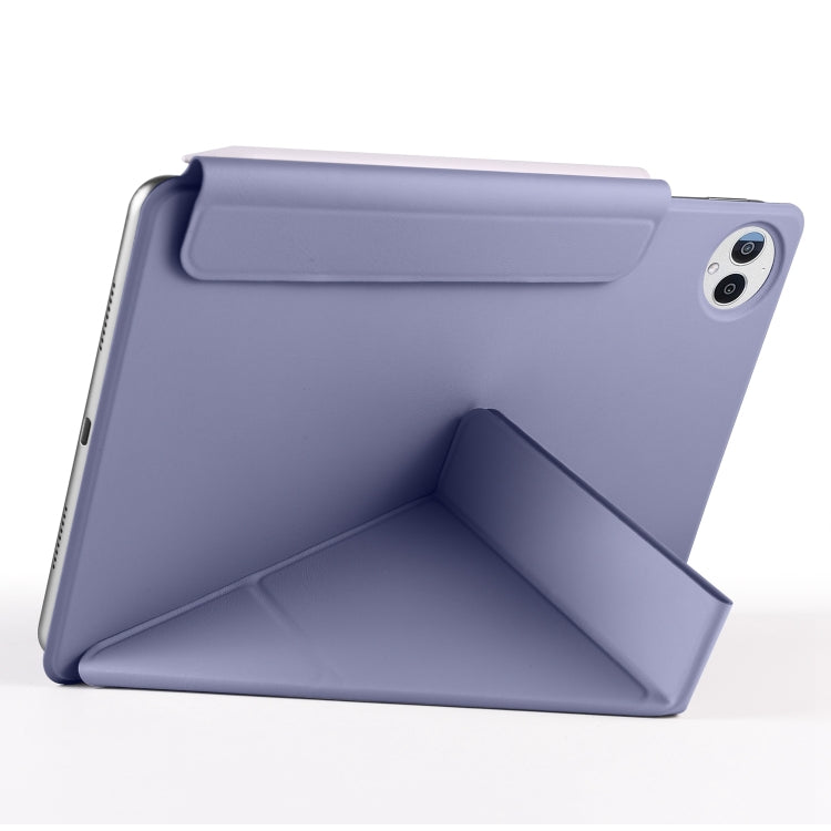 For Huawei MatePad Pro 12.2 2024 Fixed Buckle Magnetic Deformation Leather Tablet Case(Lavender Purple) - Huawei by buy2fix | Online Shopping UK | buy2fix