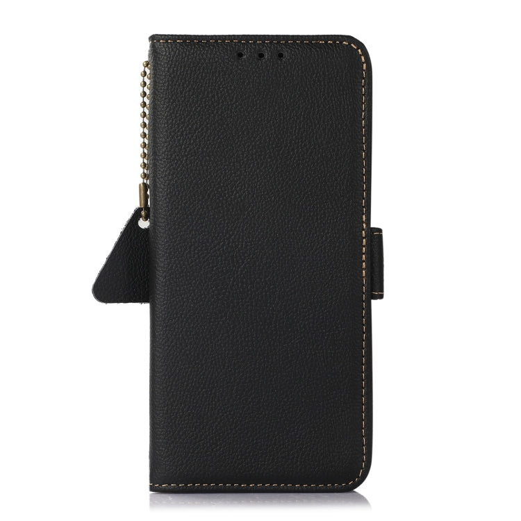 For Samsung Galaxy S24 FE 5G Side-Magnetic TJ Genuine Leather RFID Phone Case(Black) - Galaxy S24 FE 5G Cases by buy2fix | Online Shopping UK | buy2fix