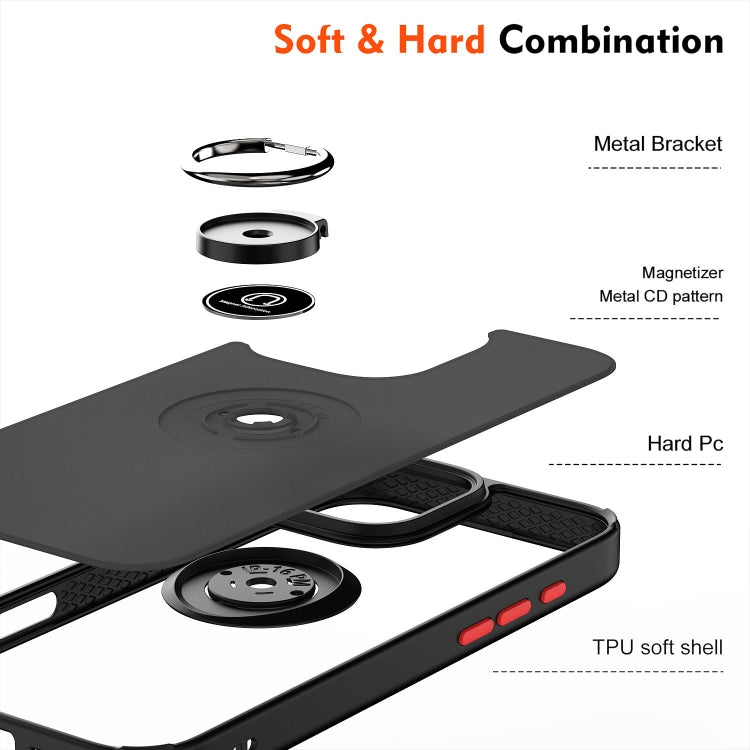 For iPhone 16 Pro Max Q Shadow 1 Series TPU + PC Phone Case with Ring(Black+Red) by buy2fix