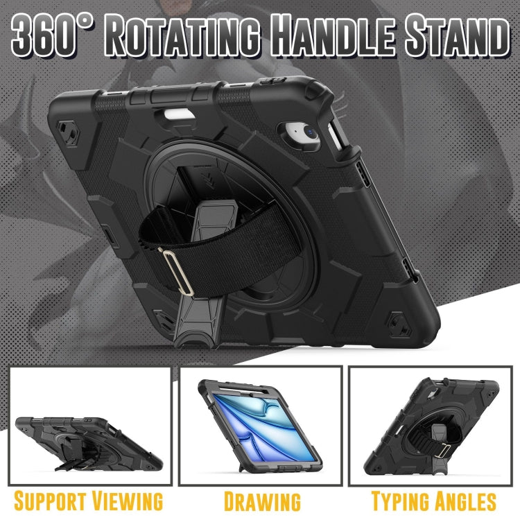 For iPad Air 11 2025 / 2024 Spider Hand Grip Turntable Stand Tablet Case(Black) - iPad Air 11 2025 / 2024 Cases by buy2fix | Online Shopping UK | buy2fix