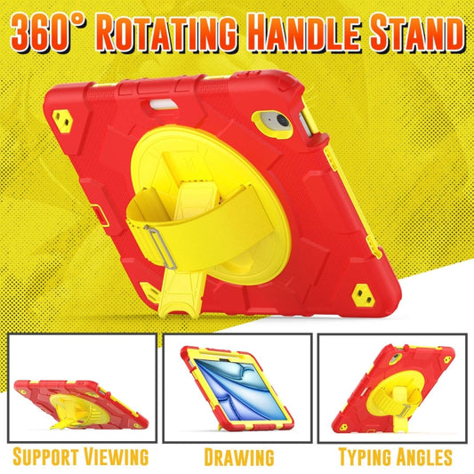 For iPad Air 11 2025 / 2024 Spider Hand Grip Turntable Stand Tablet Case(Yellow Red) by buy2fix