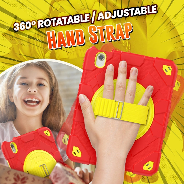 For iPad Air 11 2025 / 2024 Spider Hand Grip Turntable Stand Tablet Case(Yellow Red) - iPad Air 11 2025 / 2024 Cases by buy2fix | Online Shopping UK | buy2fix
