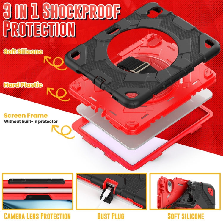 For iPad Air 11 2025 / 2024 Spider Hand Grip Turntable Stand Tablet Case(Black Red) - iPad Air 11 2025 / 2024 Cases by buy2fix | Online Shopping UK | buy2fix