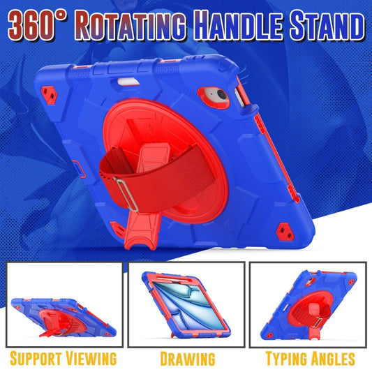 For iPad Air 11 2025 / 2024 Spider Hand Grip Turntable Stand Tablet Case(Red Blue) by buy2fix