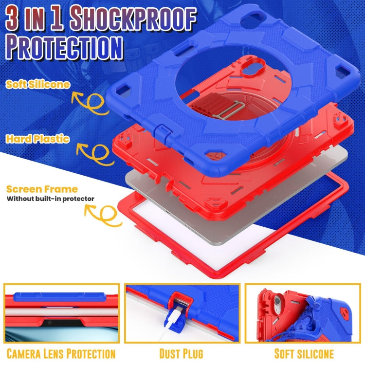 For iPad Air 11 2025 / 2024 Spider Hand Grip Turntable Stand Tablet Case(Red Blue) - iPad Air 11 2025 / 2024 Cases by buy2fix | Online Shopping UK | buy2fix
