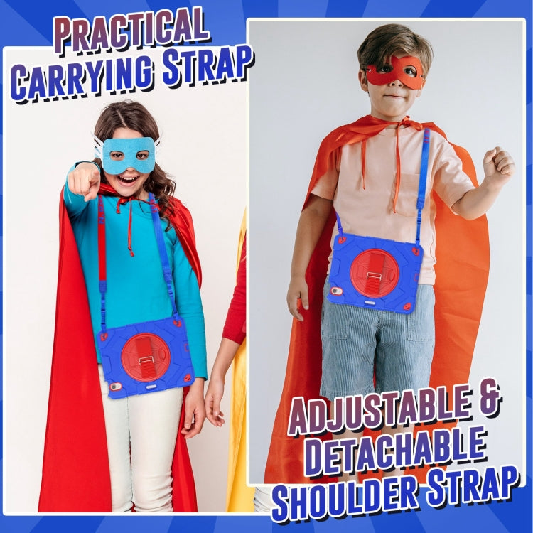 For iPad Air 11 2025 / 2024 Spider Hand Grip Turntable Stand Tablet Case(Red Blue) - iPad Air 11 2025 / 2024 Cases by buy2fix | Online Shopping UK | buy2fix