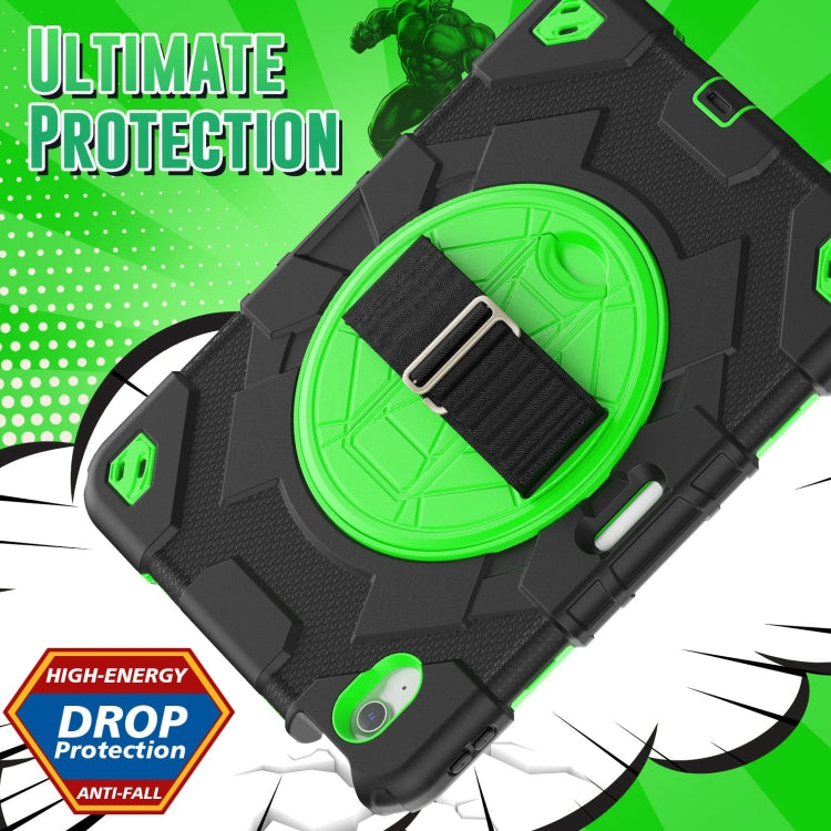 For iPad Air 11 2025 / 2024 Spider Hand Grip Turntable Stand Tablet Case(Black Green) - iPad Air 11 2025 / 2024 Cases by buy2fix | Online Shopping UK | buy2fix