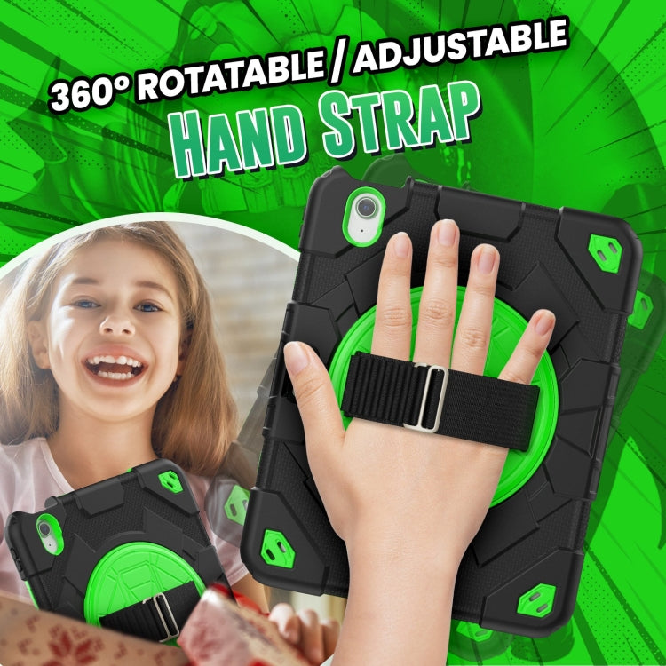 For iPad Air 11 2025 / 2024 Spider Hand Grip Turntable Stand Tablet Case(Black Green) - iPad Air 11 2025 / 2024 Cases by buy2fix | Online Shopping UK | buy2fix