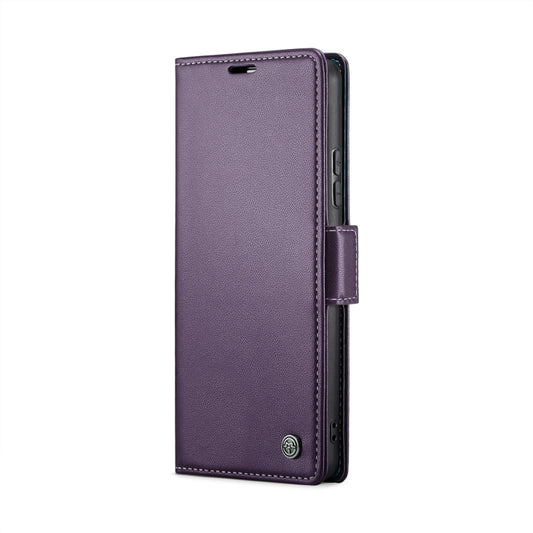 For Redmi 13 CaseMe 023 Butterfly Buckle Litchi Texture RFID Anti-theft Leather Phone Case(Pearly Purple) by CaseMe