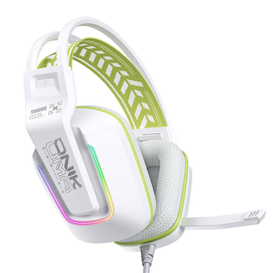 ONIKUMA X13 RGB Colorful Lighting Wired Gaming Headset with Microphone, Length:2.2m(White) by ONIKUMA