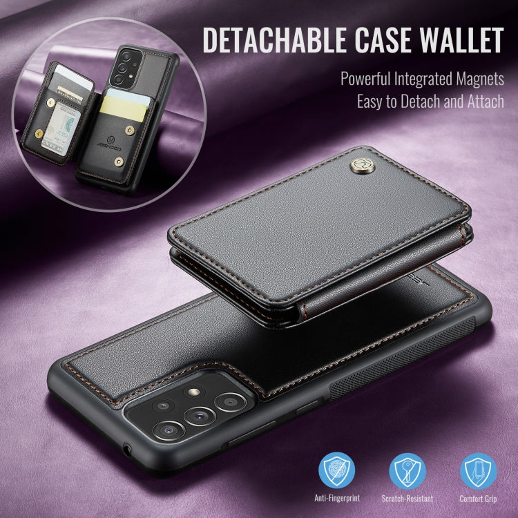 For Samsung Galaxy A52 5G / A52 4G JEEHOOD J05 Business Magnetic Style RFID Leather Phone Case(Black) - Galaxy Phone Cases by JEEHOOD | Online Shopping UK | buy2fix