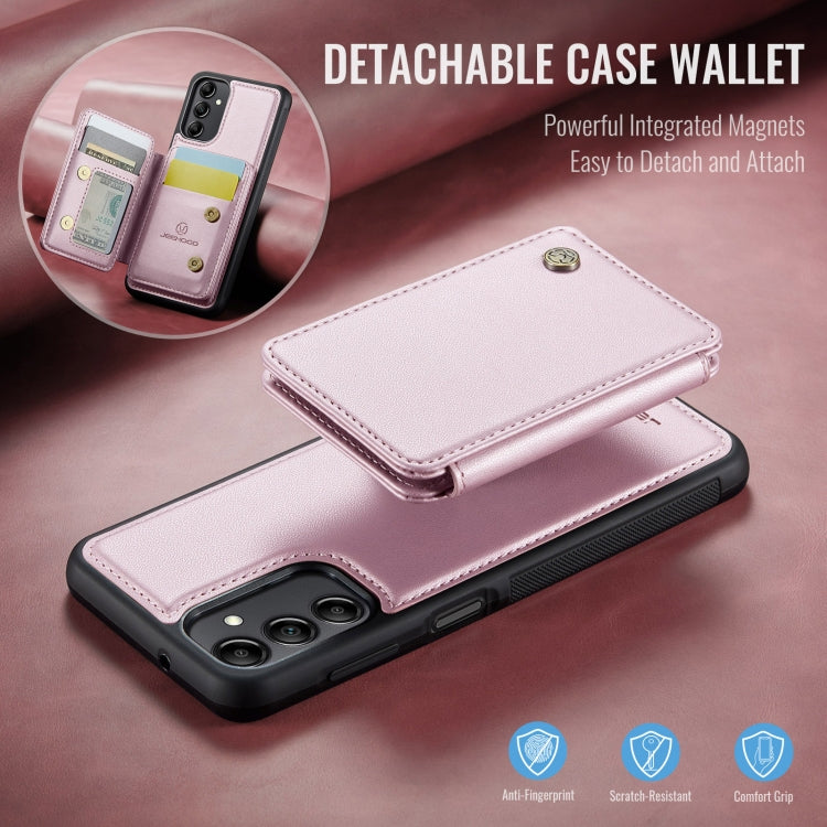 For Samsung Galaxy A14 4G / 5G JEEHOOD J05 Business Magnetic Style RFID Leather Phone Case(Pink) - Galaxy Phone Cases by JEEHOOD | Online Shopping UK | buy2fix