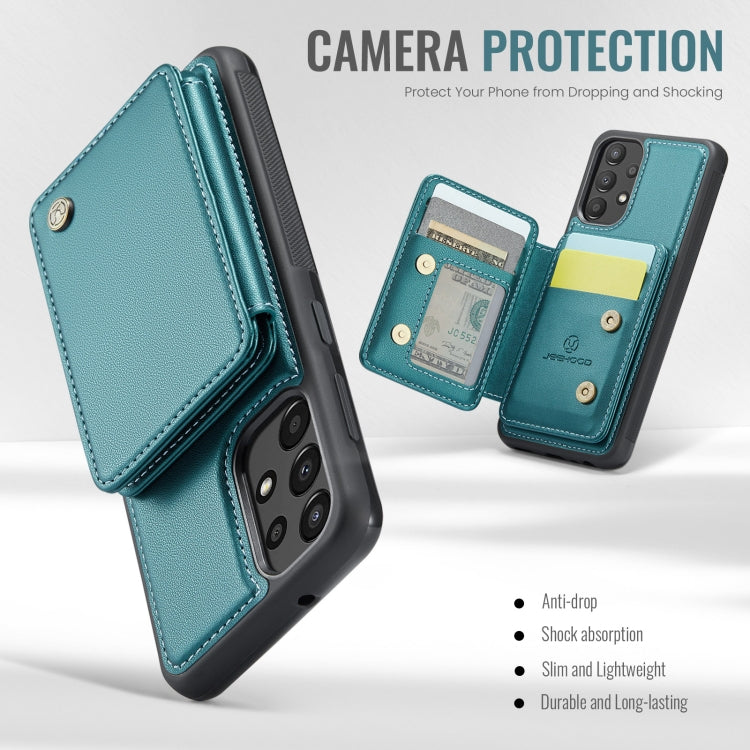 For Samsung Galaxy A33 5G JEEHOOD J05 Business Magnetic Style RFID Leather Phone Case(Blue Green) - Galaxy Phone Cases by JEEHOOD | Online Shopping UK | buy2fix
