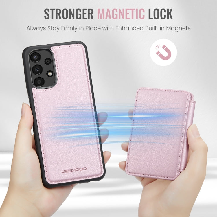 For Samsung Galaxy A33 5G JEEHOOD J05 Business Magnetic Style RFID Leather Phone Case(Pink) - Galaxy Phone Cases by JEEHOOD | Online Shopping UK | buy2fix