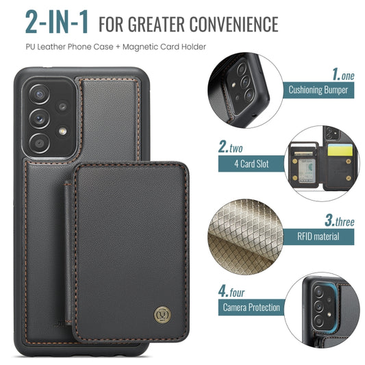 For Samsung Galaxy A53 5G JEEHOOD J05 Business Magnetic Style RFID Leather Phone Case(Black) - Galaxy Phone Cases by JEEHOOD | Online Shopping UK | buy2fix