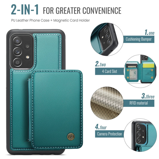 For Samsung Galaxy A53 5G JEEHOOD J05 Business Magnetic Style RFID Leather Phone Case(Blue Green) - Galaxy Phone Cases by JEEHOOD | Online Shopping UK | buy2fix