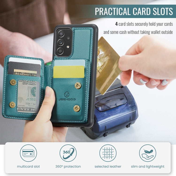 For Samsung Galaxy A53 5G JEEHOOD J05 Business Magnetic Style RFID Leather Phone Case(Blue Green) - Galaxy Phone Cases by JEEHOOD | Online Shopping UK | buy2fix