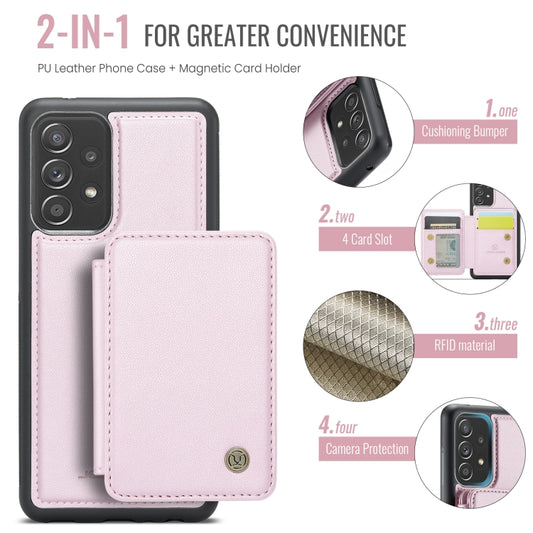 For Samsung Galaxy A53 5G JEEHOOD J05 Business Magnetic Style RFID Leather Phone Case(Pink) - Galaxy Phone Cases by JEEHOOD | Online Shopping UK | buy2fix