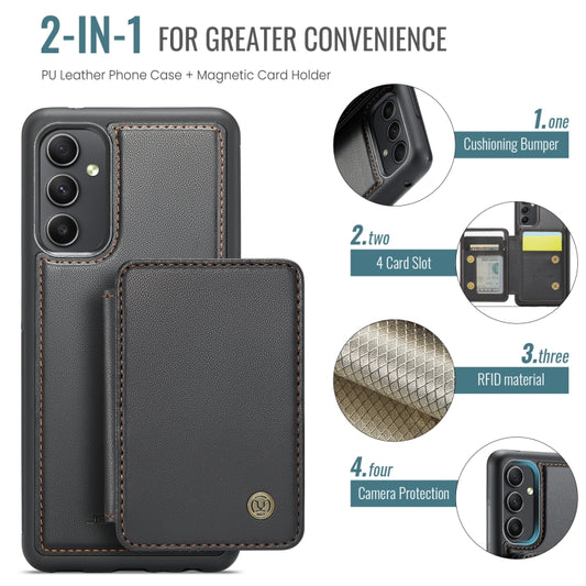 For Samsung Galaxy A34 5G JEEHOOD J05 Business Magnetic Style RFID Leather Phone Case(Black) - Galaxy Phone Cases by JEEHOOD | Online Shopping UK | buy2fix