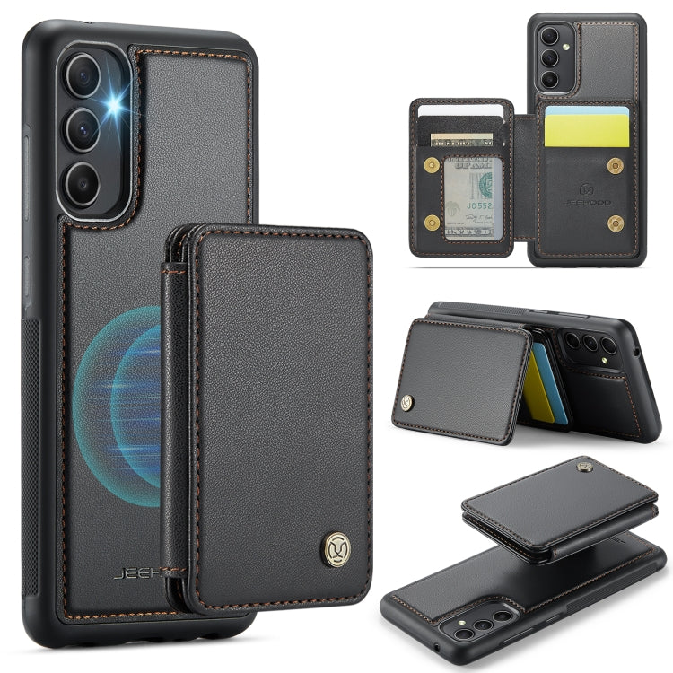 For Samsung Galaxy A54 5G JEEHOOD J05 Business Magnetic Style RFID Leather Phone Case(Black) - Galaxy Phone Cases by JEEHOOD | Online Shopping UK | buy2fix
