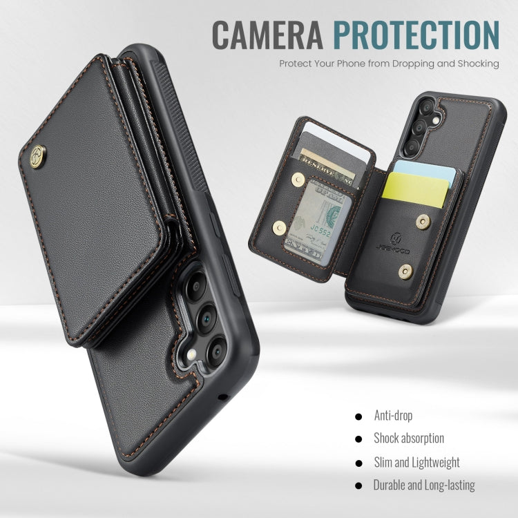 For Samsung Galaxy A55 5G JEEHOOD J05 Business Magnetic Style RFID Leather Phone Case(Black) - Galaxy Phone Cases by JEEHOOD | Online Shopping UK | buy2fix