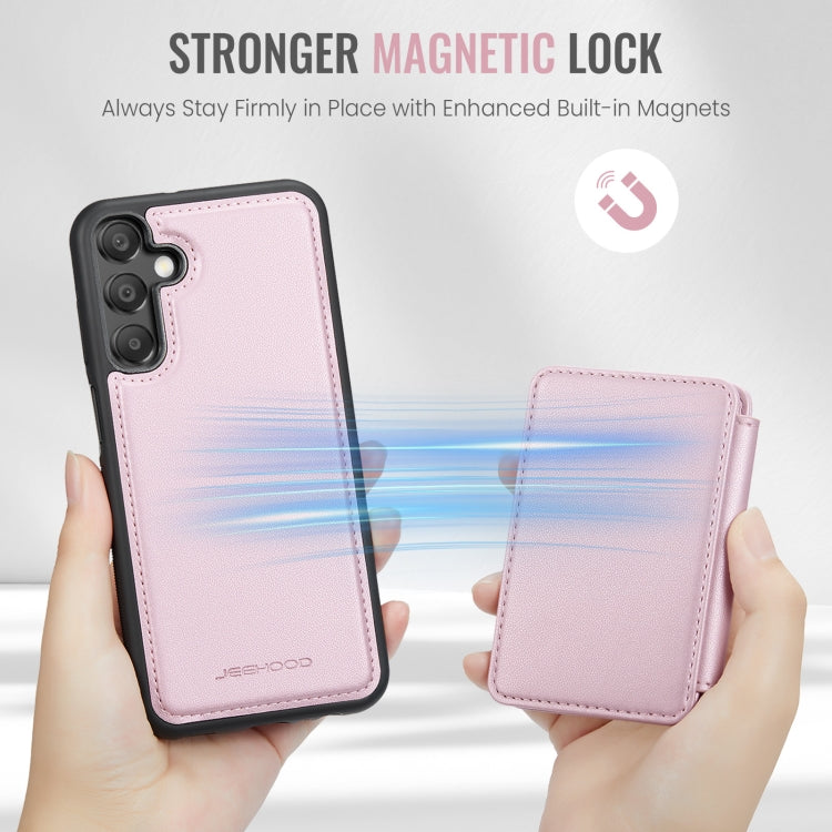 For Samsung Galaxy A55 5G JEEHOOD J05 Business Magnetic Style RFID Leather Phone Case(Pink) - Galaxy Phone Cases by JEEHOOD | Online Shopping UK | buy2fix