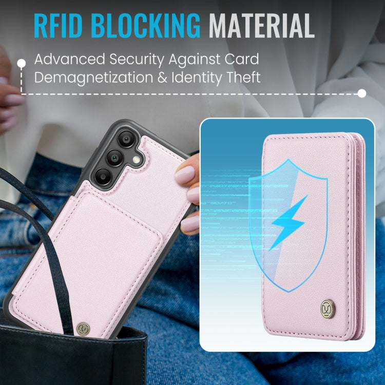 For Samsung Galaxy A55 5G JEEHOOD J05 Business Magnetic Style RFID Leather Phone Case(Pink) - Galaxy Phone Cases by JEEHOOD | Online Shopping UK | buy2fix