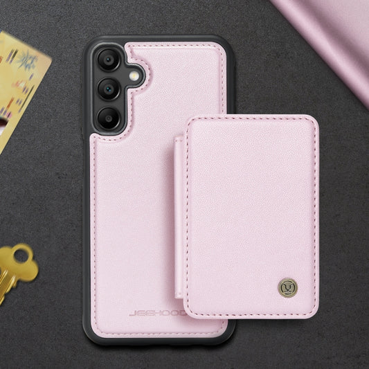 For Samsung Galaxy A16 5G JEEHOOD J05 Business Magnetic Style RFID Leather Phone Case(Pink) - Galaxy Phone Cases by JEEHOOD | Online Shopping UK | buy2fix