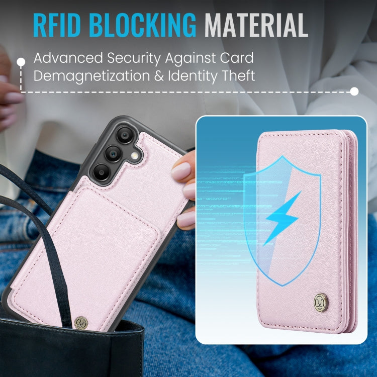 For Samsung Galaxy A16 5G JEEHOOD J05 Business Magnetic Style RFID Leather Phone Case(Pink) - Galaxy Phone Cases by JEEHOOD | Online Shopping UK | buy2fix