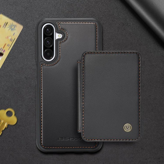 For Samsung Galaxy A36 JEEHOOD J05 Business Magnetic Style RFID Leather Phone Case(Black) - Galaxy Phone Cases by JEEHOOD | Online Shopping UK | buy2fix