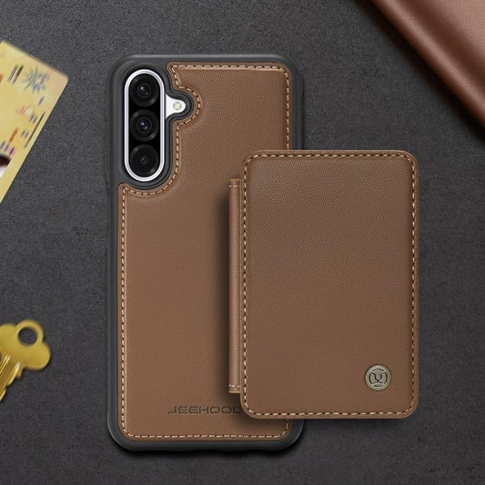 For Samsung Galaxy A36 JEEHOOD J05 Business Magnetic Style RFID Leather Phone Case(Brown) - Galaxy Phone Cases by JEEHOOD | Online Shopping UK | buy2fix