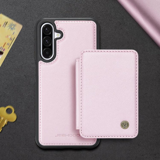 For Samsung Galaxy A56 5G JEEHOOD J05 Business Magnetic Style RFID Leather Phone Case(Pink) - Galaxy Phone Cases by JEEHOOD | Online Shopping UK | buy2fix