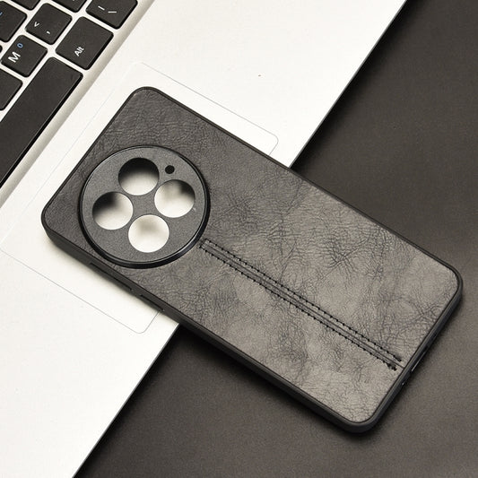 For OnePlus 13 Cow Pattern Sewing Card Bag Phone Case(Black) by buy2fix