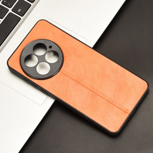 For OnePlus 13 Cow Pattern Sewing Card Bag Phone Case(Orange) by buy2fix