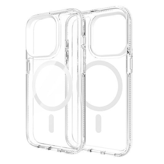 For iPhone 15 Lens Protection Frame MagSafe Phone Case(White) by buy2fix