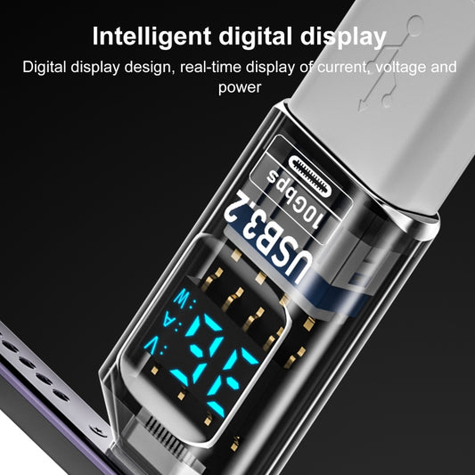 60W 10Gbps Intelligent Digital Display Fast Charge Adapter USB-A to Type-C by buy2fix