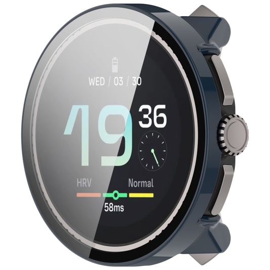 For Suunto Race S PC + Tempered Glass Film Integrated Watch Protective Case(Dark Blue) by buy2fix