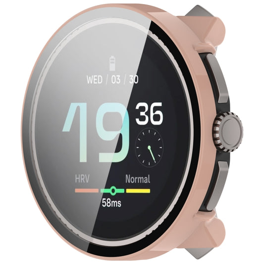 For Suunto Race S PC + Tempered Glass Film Integrated Watch Protective Case(Pink) by buy2fix