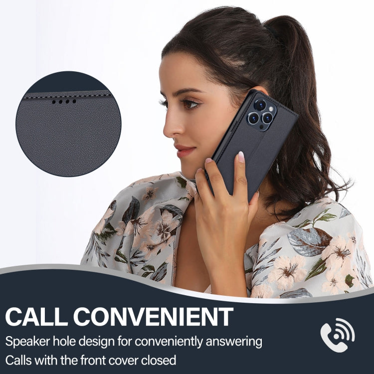 For iPhone 14 Pro Max LC.IMEEKE L1 Series Frosted Fine Texture PU Phone Case(Black) - iPhone 14 Pro Max Cases by LC.IMEEKE | Online Shopping UK | buy2fix