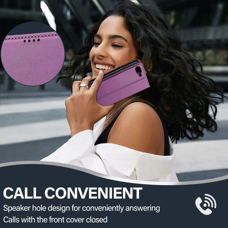 For iPhone 7 / 8 / SE 2020 LC.IMEEKE L1 Series Frosted Fine Texture PU Phone Case(Purple) - iPhone SE 2022 / 2020 / 8 / 7 Cases by LC.IMEEKE | Online Shopping UK | buy2fix
