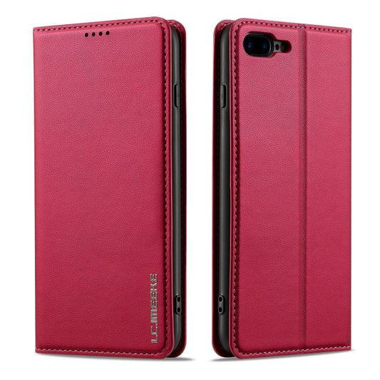 For iPhone 7 / 8 / SE 2020 LC.IMEEKE L1 Series Frosted Fine Texture PU Phone Case(Red) - iPhone SE 2022 / 2020 / 8 / 7 Cases by LC.IMEEKE | Online Shopping UK | buy2fix