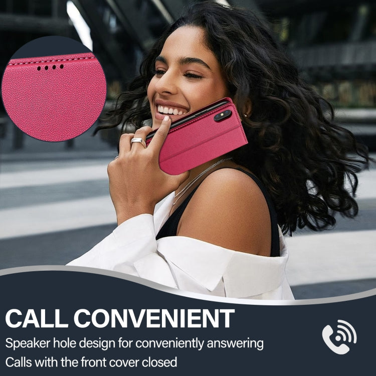 For iPhone X / XS LC.IMEEKE L1 Series Frosted Fine Texture PU Phone Case(Red) - More iPhone Cases by LC.IMEEKE | Online Shopping UK | buy2fix